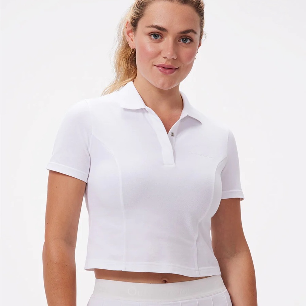 Outdoor Voices White Polo Crop Top